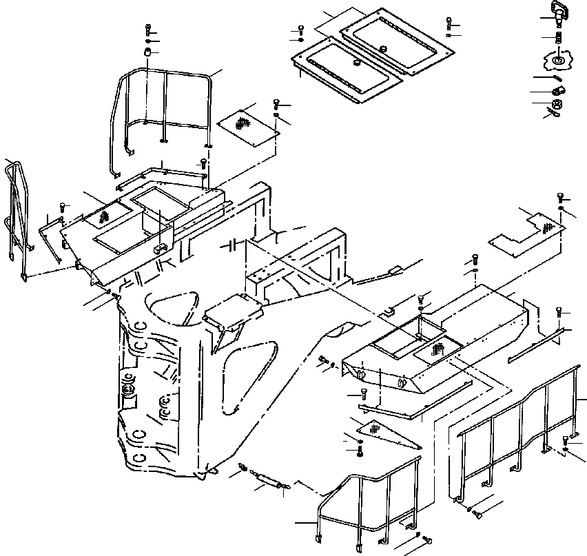 Схема запчастей Komatsu WA900-1LC A20008-UP - FIG NO.  ПОЛ РАМА