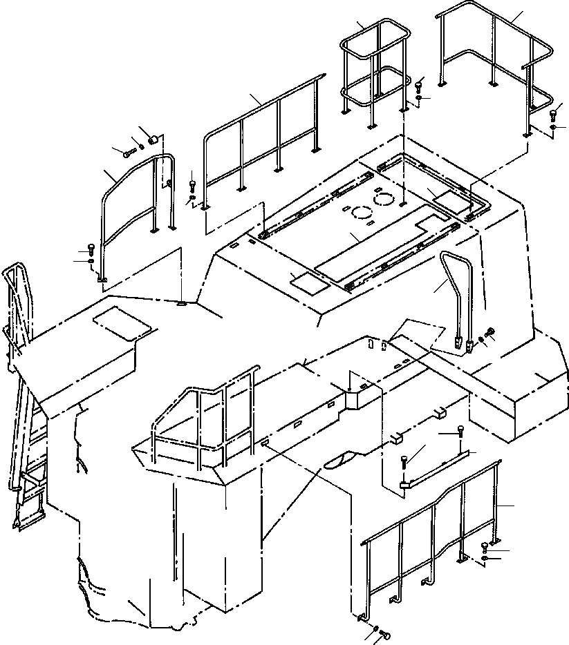 Схема запчастей Komatsu WA900-1LC A20008-UP - FIG NO. ВЕРХН. RAILS РАМА