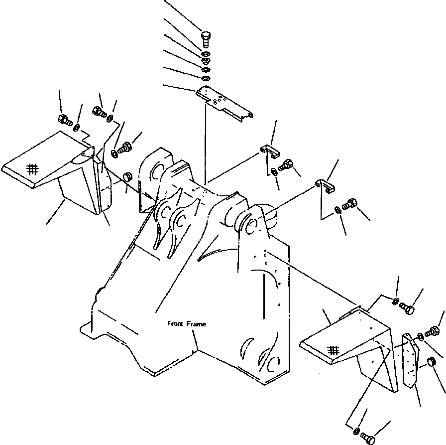 Схема запчастей Komatsu WA900-1LC A20008-UP - FIG NO. ПЕРЕДН. КРЫЛО AND СТУПЕНИ РАМА
