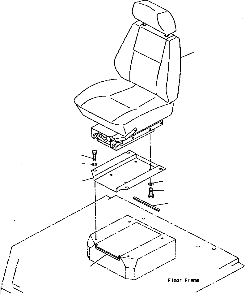 Схема запчастей Komatsu WA900-1LC A20008-UP - FIG NO. СИДЕНЬЕ ОПЕРАТОРА И КРЕПЛЕНИЕ РАМА