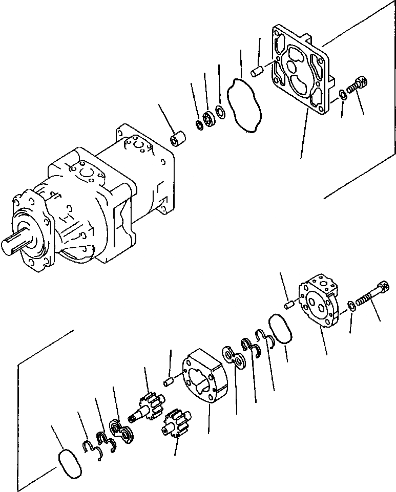 Схема запчастей Komatsu WA900-1LC A20008-UP - FIG NO. ГИДРОТРАНСФОРМАТОР И P. O. C. НАСОС (/) УПРАВЛ-Е РАБОЧИМ ОБОРУДОВАНИЕМ