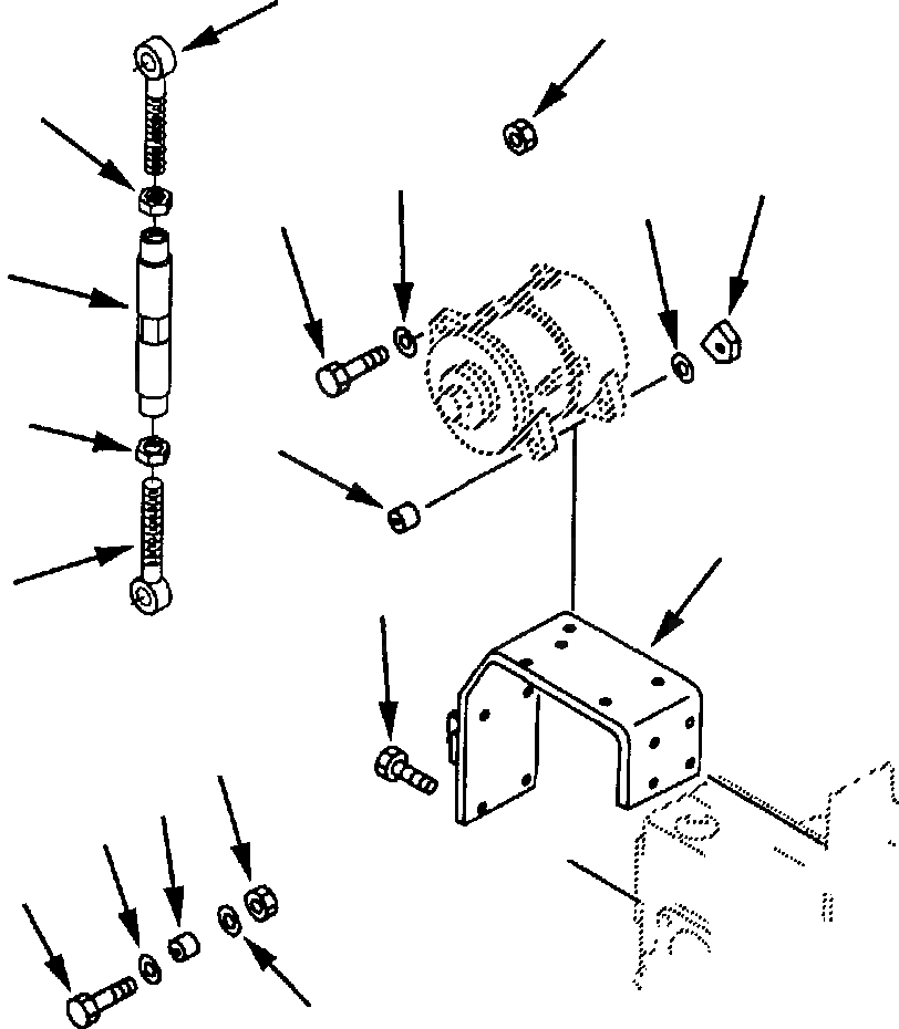Схема запчастей Komatsu WA900-1LC A20008-UP - КРЕПЛЕНИЕ ГЕНЕРАТОРА ЭЛЕКТРИКА
