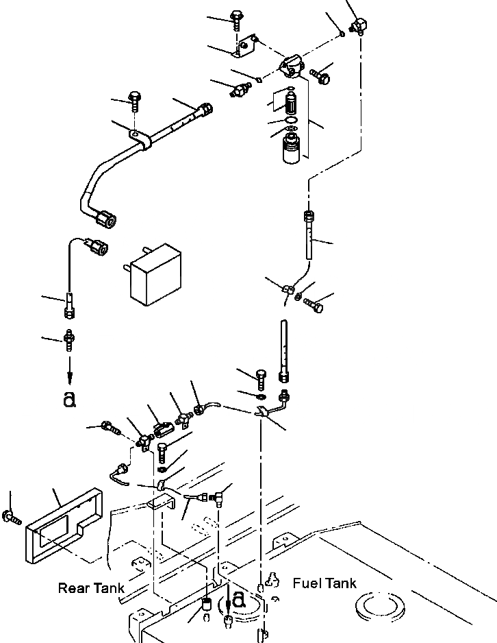 Схема запчастей Komatsu WA900-3LC - D-A ТОПЛИВОПРОВОД. ТОПЛИВН. БАК. AND КОМПОНЕНТЫ