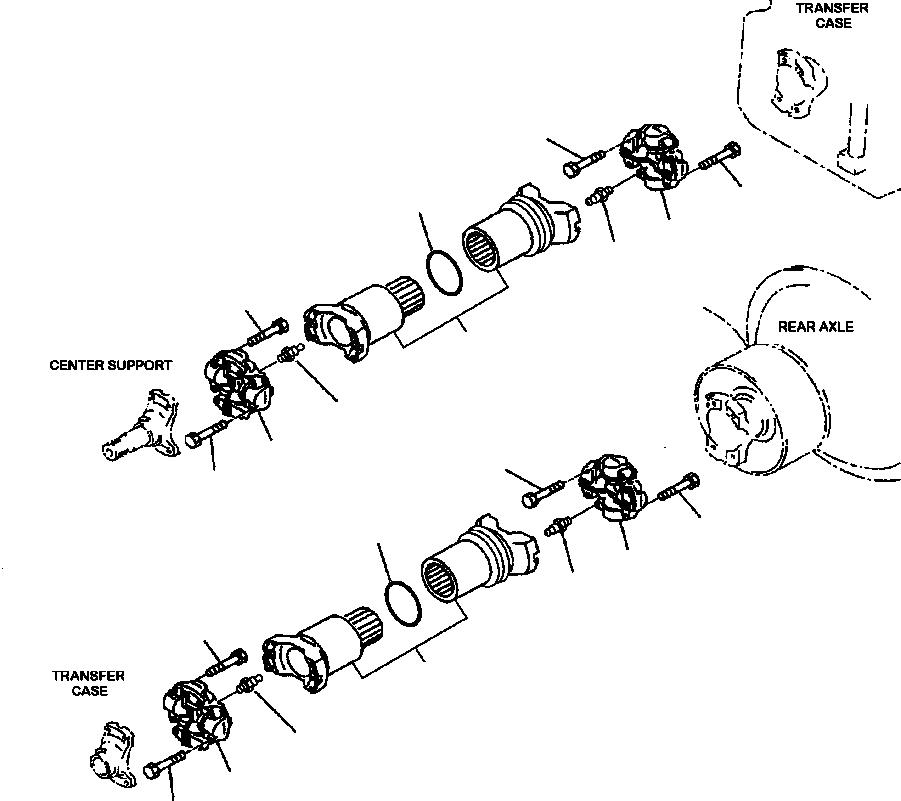 Схема запчастей Komatsu WA900-3LC - F-A ВЕДУЩ. ВАЛ ЦЕНТР. И ЗАДН. (заводской номер A7-UP) СИЛОВАЯ ПЕРЕДАЧА И КОНЕЧНАЯ ПЕРЕДАЧА