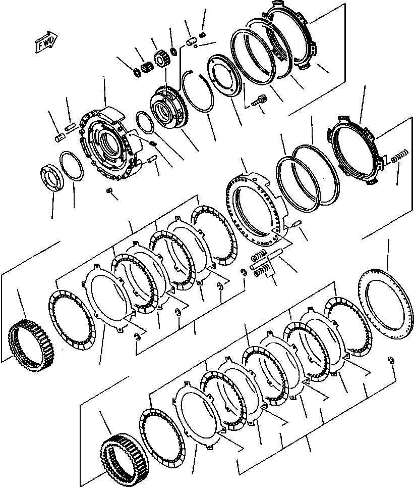 Схема запчастей Komatsu WA900-3LC - F-A ТРАНСМИССИЯ 1 И 2 МУФТА СИЛОВАЯ ПЕРЕДАЧА И КОНЕЧНАЯ ПЕРЕДАЧА
