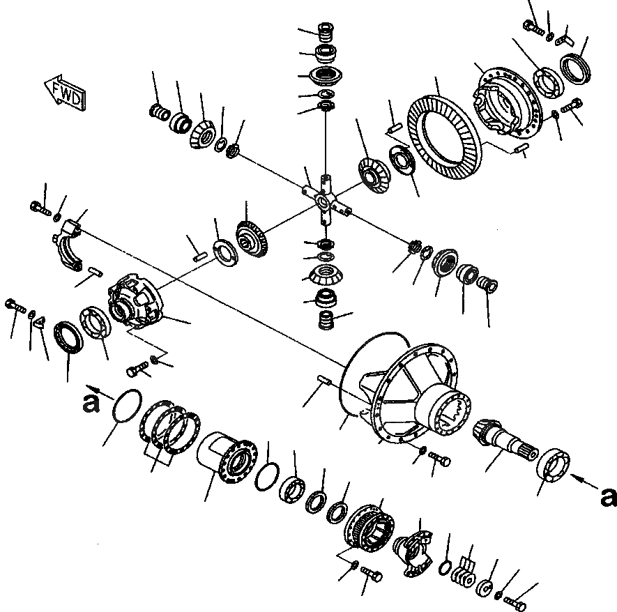 Схема запчастей Komatsu WA900-3LC - F-A ПЕРЕДНИЙ МОСТ ПЕРЕДНИЙ ДИФФЕРЕНЦИАЛ СИЛОВАЯ ПЕРЕДАЧА И КОНЕЧНАЯ ПЕРЕДАЧА