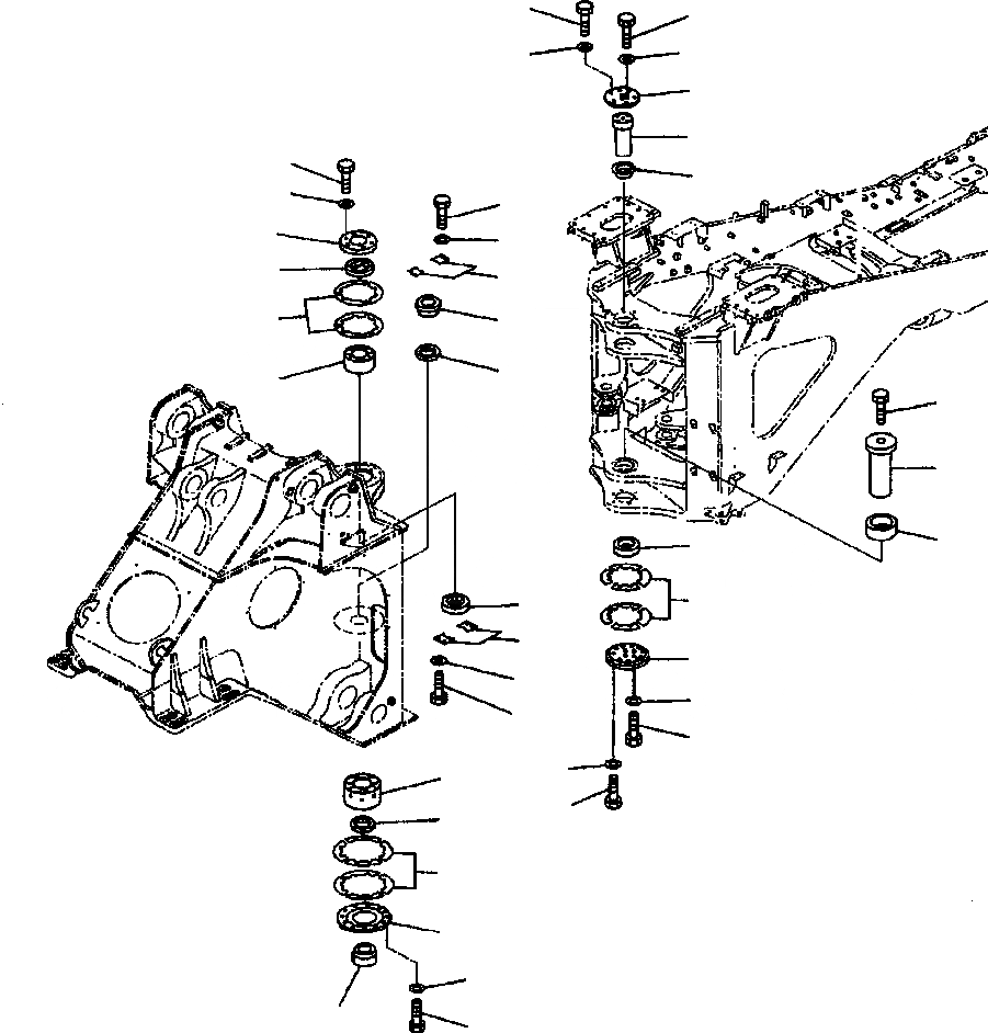 Схема запчастей Komatsu WA900-3LC - J-A HINGE ПАЛЕЦS ОСНОВНАЯ РАМА И ЕЕ ЧАСТИ