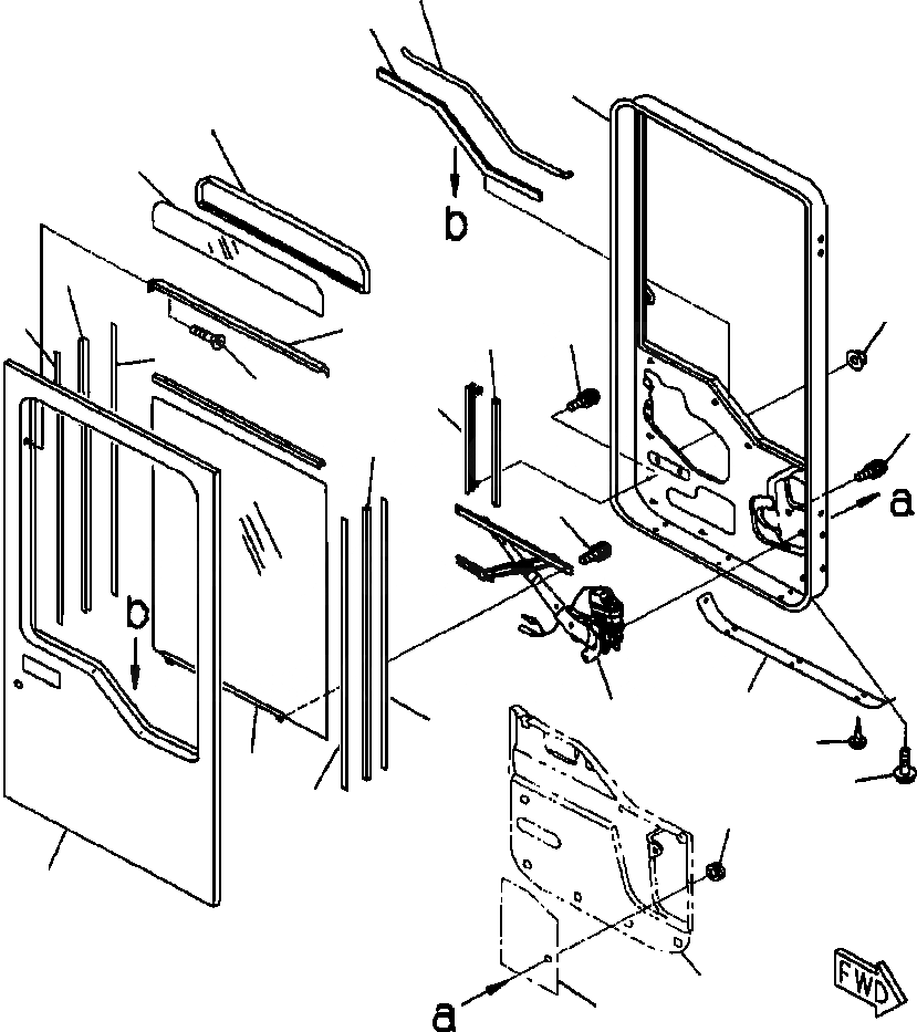 Схема запчастей Komatsu WA900-3LC - K-A ПРАВ. ДВЕРЬ ASSEMBLY ДВЕРЬ, ОКНА И РЕГУЛЯТОР OPERATORS ОБСТАНОВКА И СИСТЕМА УПРАВЛЕНИЯ