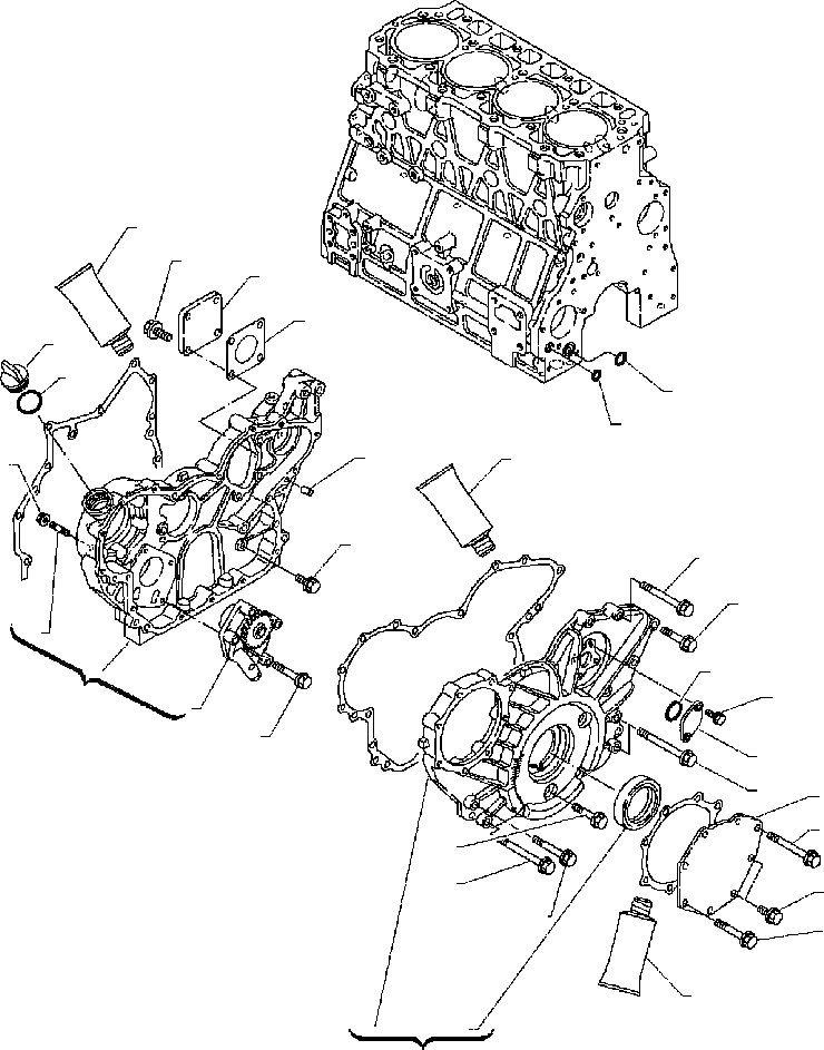 Схема запчастей Komatsu WB140-2N - FIG. A-A КОЖУХ ШЕСТЕРЕН. ПЕРЕДАЧИ ДВИГАТЕЛЬ