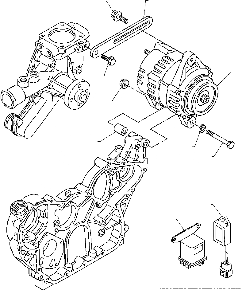 Схема запчастей Komatsu WB140-2N - FIG. A-A ГЕНЕРАТОР КРЕПЛЕНИЕ ДВИГАТЕЛЬ