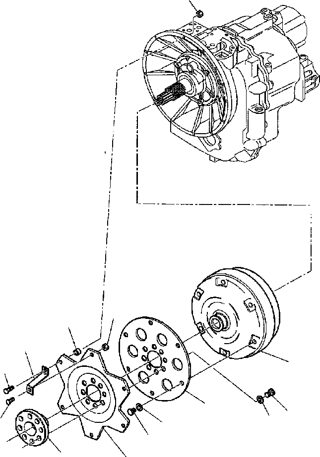 Схема запчастей Komatsu WB140-2N - FIG. F8-A ТРАНСМИССИЯ (WD) - ГИДРОТРАНСФОРМАТОР СИЛОВАЯ ПЕРЕДАЧА И КОНЕЧНАЯ ПЕРЕДАЧА