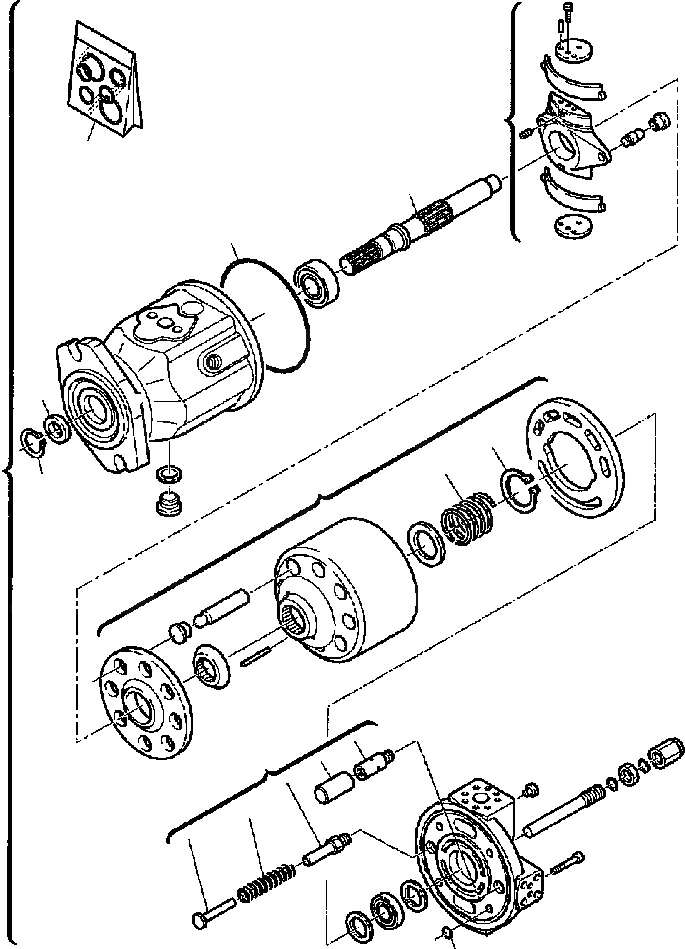 Схема запчастей Komatsu WB140-2N - FIG. H-A ГИДР. НАСОС. - ОСНОВН. ASSEMBLY ДЛЯ TURBO ДВИГАТЕЛЬ ГИДРАВЛИКА