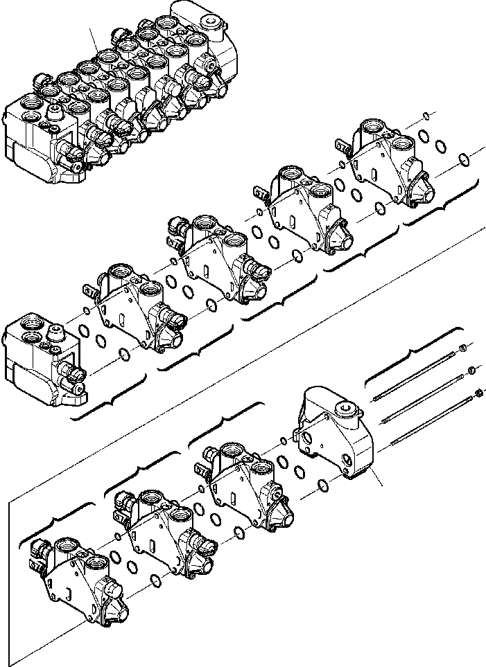 Схема запчастей Komatsu WB140-2N - FIG. H-A УПРАВЛЯЮЩ. КЛАПАН (7-СЕКЦИОНН) - ФИКСИР. РУКОЯТЬ ГИДРАВЛИКА