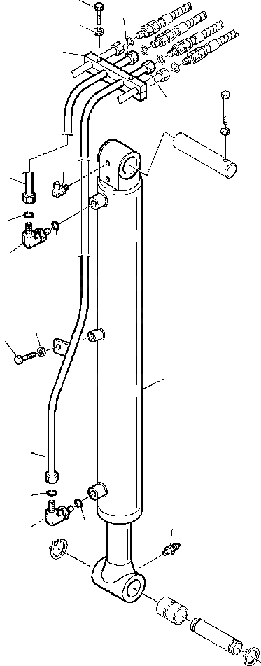 Схема запчастей Komatsu WB140-2N - FIG. H7-A ЦИЛИНДР ФИКСИР. РУКОЯТИ ТРУБЫ ГИДРАВЛИКА