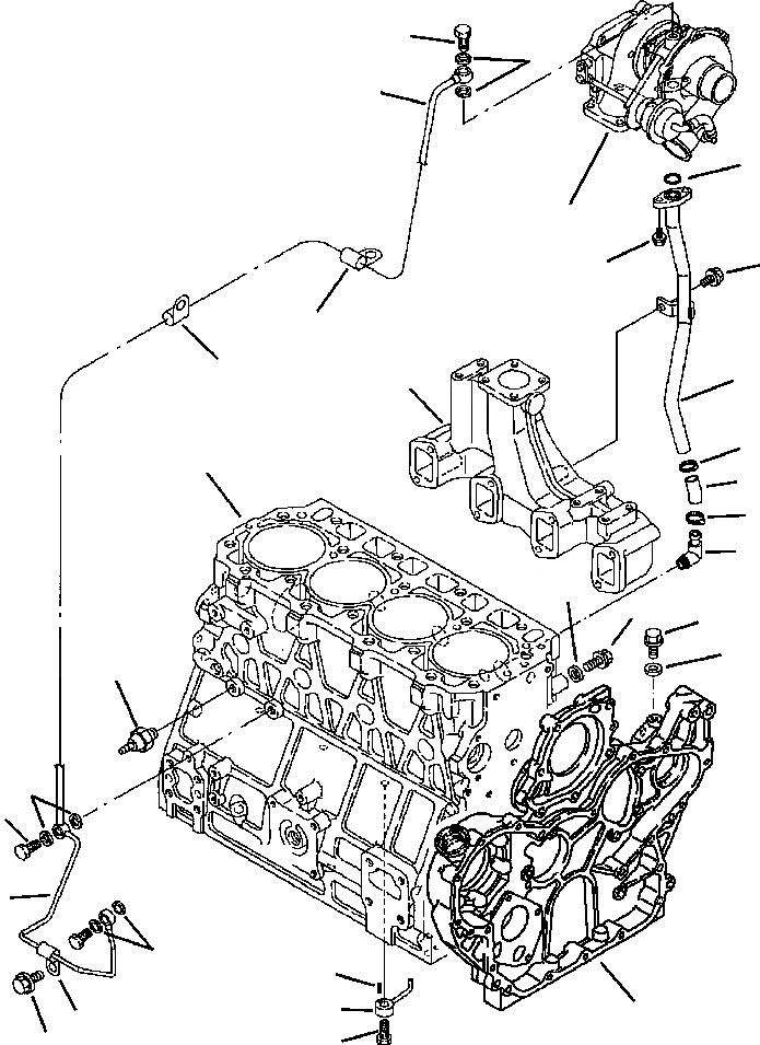 Схема запчастей Komatsu WB140-2N - A-A TIER I ДВИГАТЕЛЬ TURBO LUBE ЛИНИИ - заводской номер A7-A8 ДВИГАТЕЛЬ