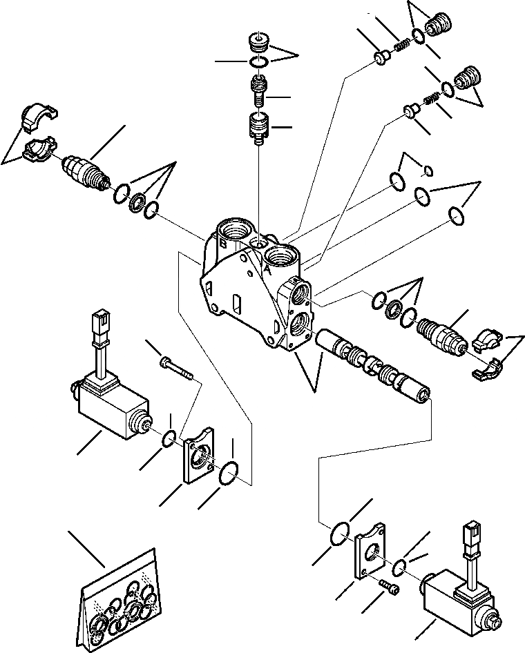 Схема запчастей Komatsu WB140-2N - H-A КОНТРОЛЬНЫЙ КЛАПАН РАБОЧ. ОБОРУДОВАНИЯ MP КОВШ SECTION - заводской номер A7- ГИДРАВЛИКА
