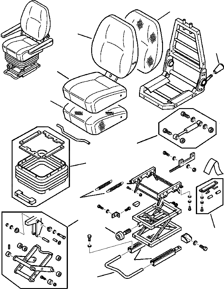 Схема запчастей Komatsu WB140-2N - K-A КАБИНА OPERATORS СИДЕНЬЕ СИДЕНЬЕ ASSEMBLY - заводской номер A7- OPERATORS ОБСТАНОВКА И УПРАВЛ-ЕS