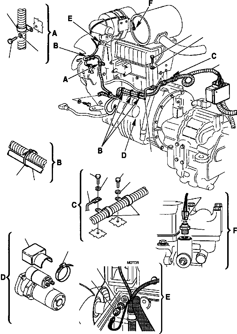 Схема запчастей Komatsu WB140PS-2N - FIG. E-A ЭЛЕКТРИКА - ПРОВОДКА ASSEMBLY ЭЛЕКТРИКА