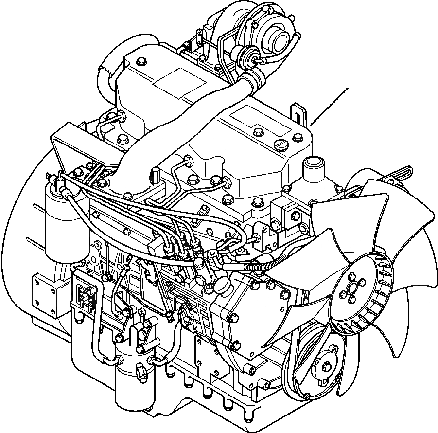 Схема запчастей Komatsu WB140PS-2N - FIG. A-A ДВИГАТЕЛЬ - COMPLETE ASSEMBLY ДВИГАТЕЛЬ