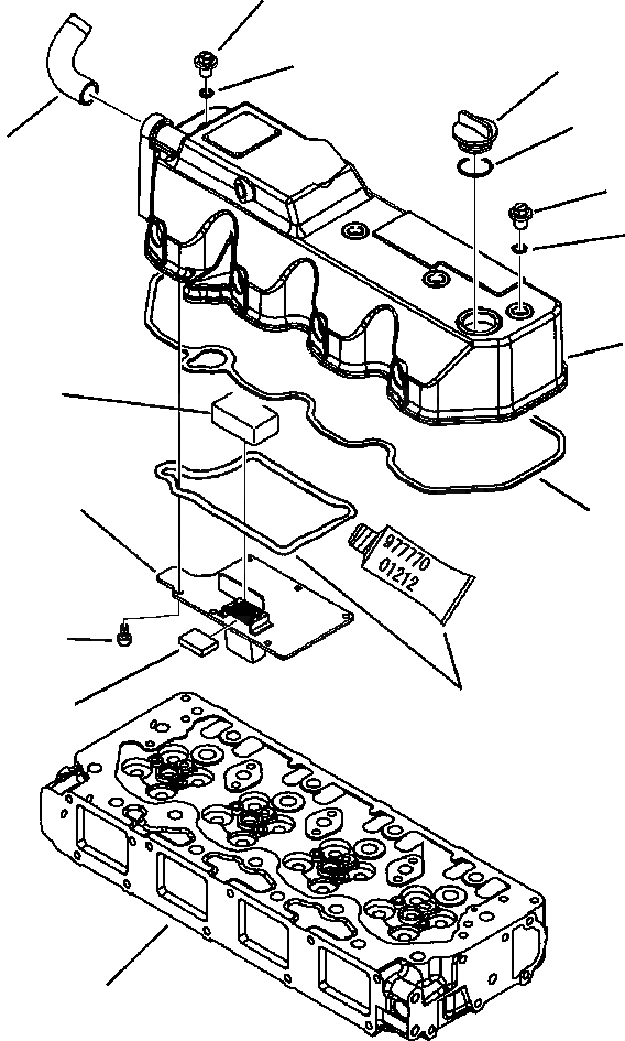 Схема запчастей Komatsu WB140PS-2N - FIG. A-A ДВИГАТЕЛЬ - КЛАПАН COVER ДВИГАТЕЛЬ