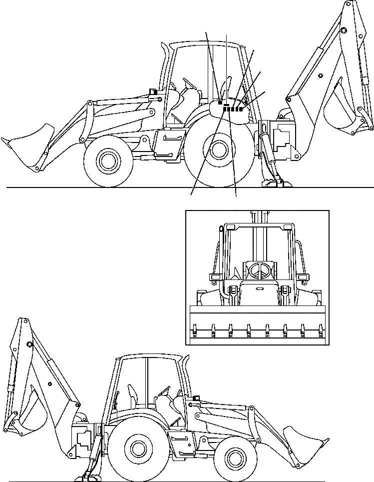 Схема запчастей Komatsu WB140PS-2N - FIG. U-A ТАБЛИЧКИS - ON НАВЕС МАРКИРОВКА