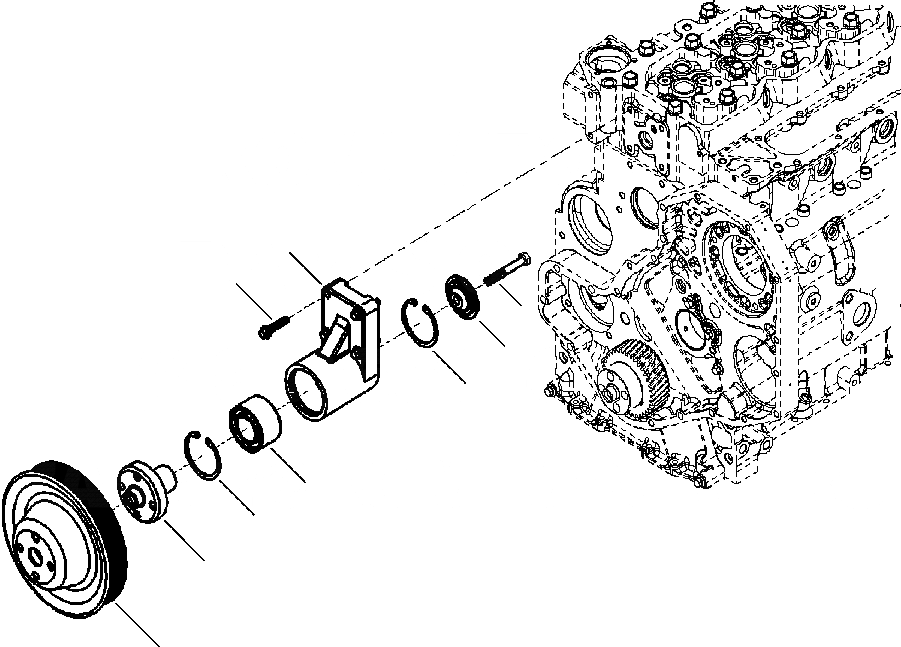 Схема запчастей Komatsu WB142-5 - A-AA ПРИВОД ВЕНТИЛЯТОРА ШКИВ ДВИГАТЕЛЬ