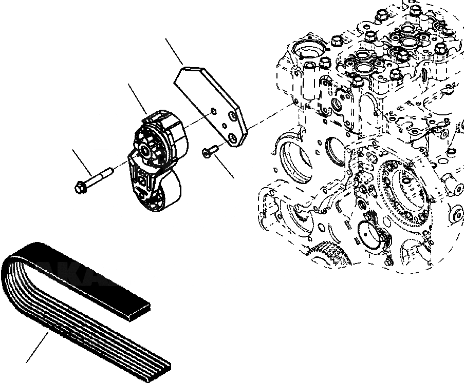 Схема запчастей Komatsu WB142-5 - A-AA ГЕНЕРАТОР НАТЯЖИТЕЛЬ РЕМНЯ ДВИГАТЕЛЬ
