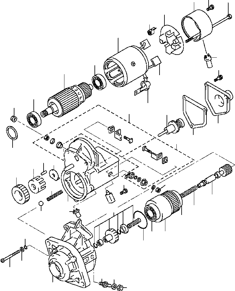 Схема запчастей Komatsu WB142-5 - A-AA СТАРТЕР ДВИГАТЕЛЬ