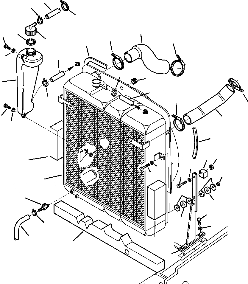 Схема запчастей Komatsu WB142-5 - C-A КРЕПЛЕНИЕ РАДИАТОРА СИСТЕМА ОХЛАЖДЕНИЯ