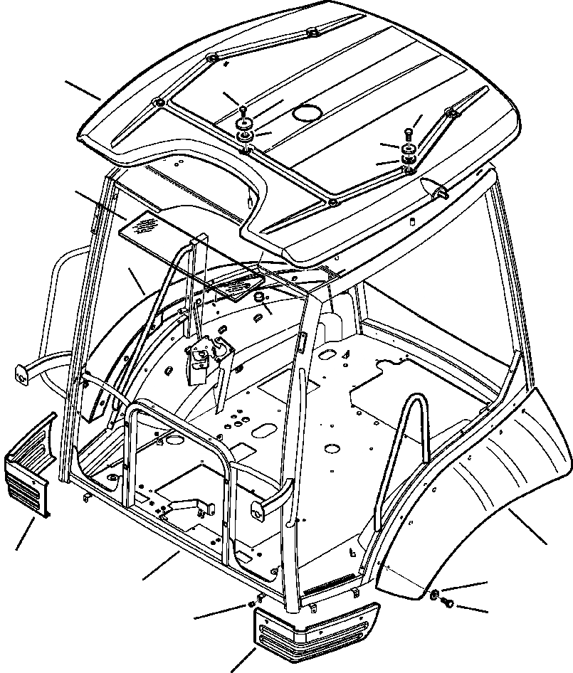 Схема запчастей Komatsu WB142-5 - K-A НАВЕС КРЫША И КРЫЛОS OPERATOR\XD S ОБСТАНОВКА И СИСТЕМА УПРАВЛЕНИЯ