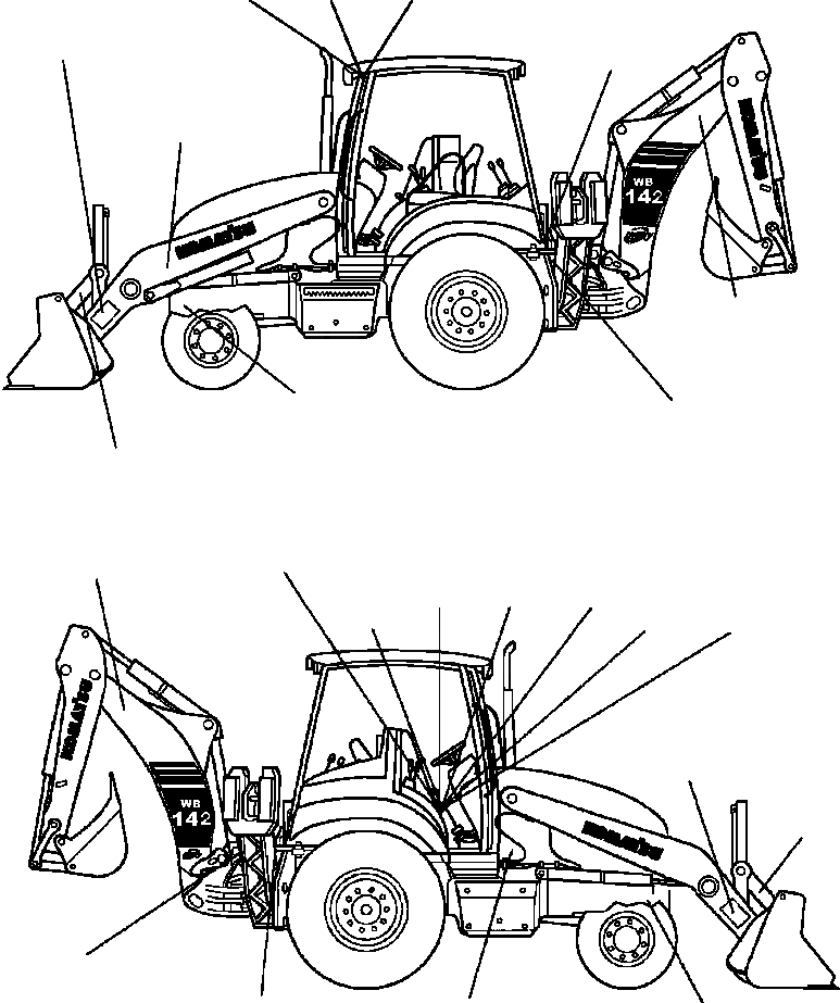 Схема запчастей Komatsu WB142-5 - U9-A ТАБЛИЧКИS (/) МАРКИРОВКА