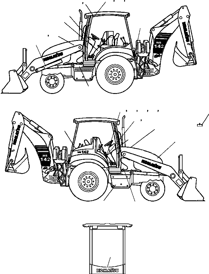 Схема запчастей Komatsu WB142-5 - U9-A ИСПАНИЯ ТАБЛИЧКИS МАРКИРОВКА