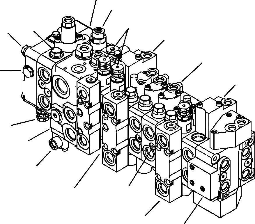 Схема запчастей Komatsu WB146-5 - H-A ОСНОВН. УПРАВЛЯЮЩ. КЛАПАН COMPLETE ASSEMBLY (/8) ГИДРАВЛИКА