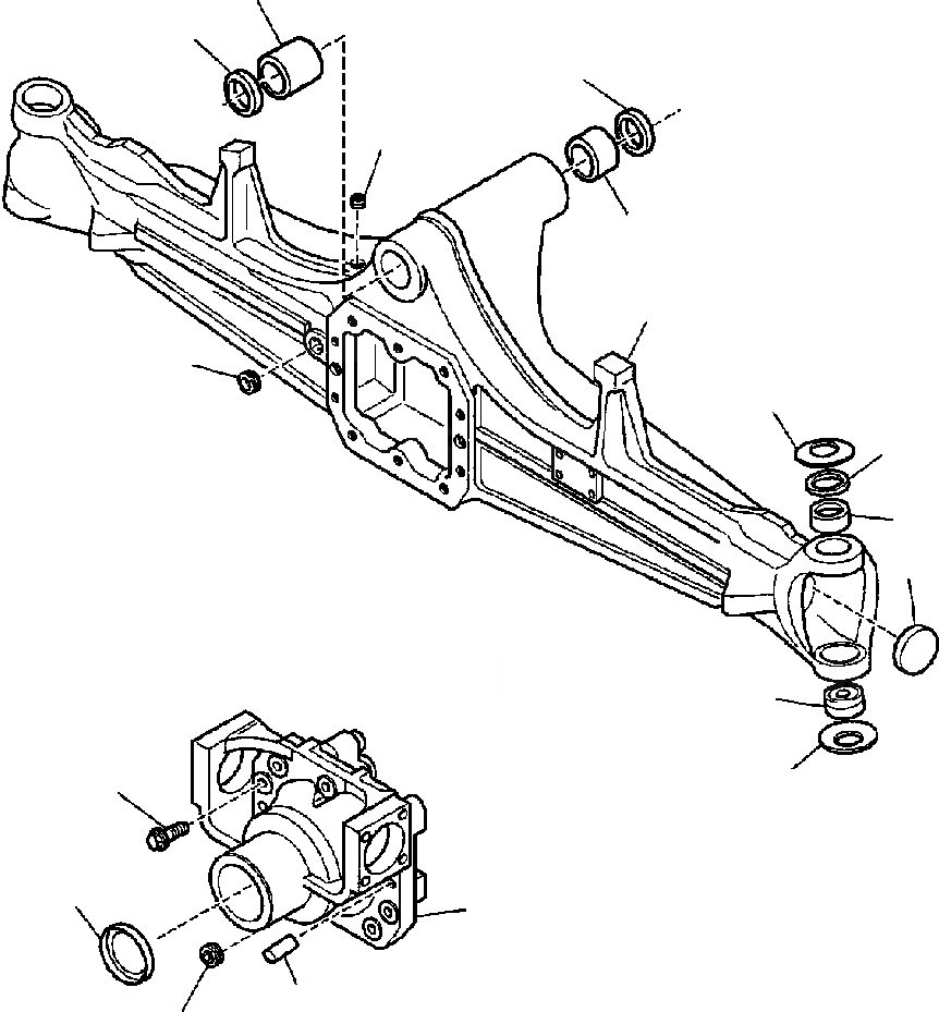 Схема запчастей Komatsu WB150-2N - FIG. F-A ПЕРЕДНИЙ МОСТ (WD) - КОЖУХ СИЛОВАЯ ПЕРЕДАЧА И КОНЕЧНАЯ ПЕРЕДАЧА