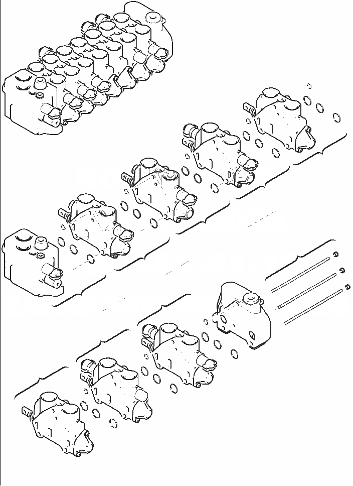 Схема запчастей Komatsu WB150-2N - FIG. H-A УПРАВЛЯЮЩ. КЛАПАН (7-СЕКЦИОНН) - ДЛЯ МОЛОТА ГИДРАВЛИКА