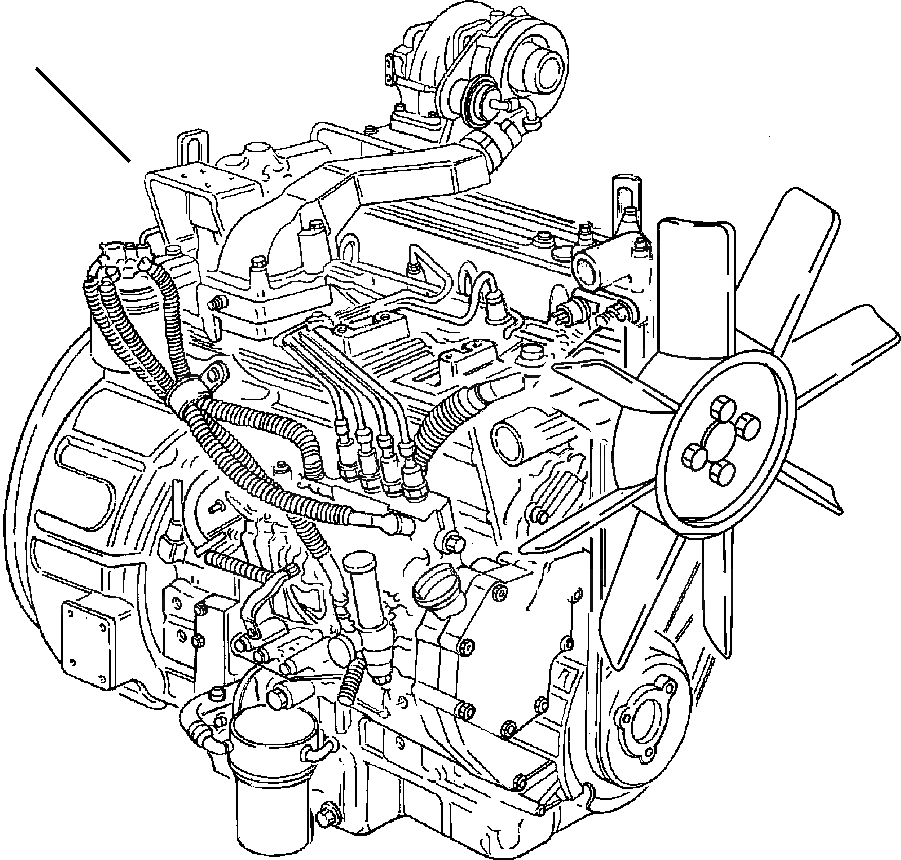 Схема запчастей Komatsu WB150-2N - FIG. A-A ДВИГАТЕЛЬ - COMPLETE ASSEMBLY ДВИГАТЕЛЬ