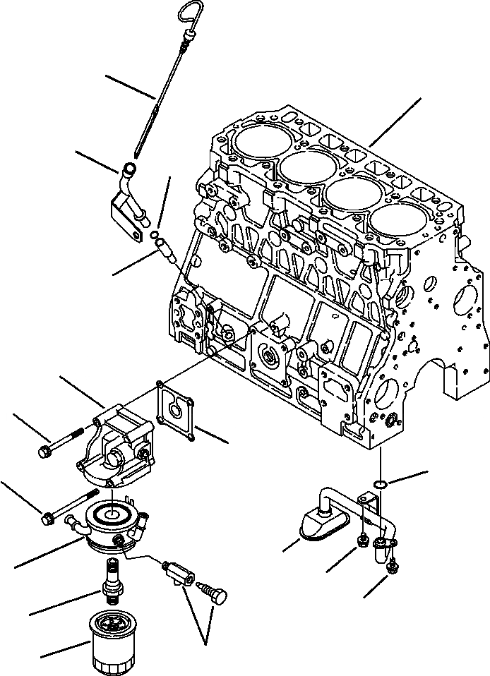 Схема запчастей Komatsu WB150-2N - FIG. A-A ДВИГАТЕЛЬ - МАСЛООХЛАДИТЕЛЬ И ФИЛЬТР., ВСАСЫВАЮЩАЯ ЛИНИЯAND DIPSTICK ДВИГАТЕЛЬ