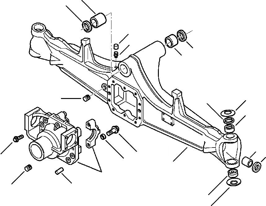 Схема запчастей Komatsu WB150-2N - FIG. F-A ПЕРЕДНИЙ МОСТ - КОЖУХ И DIFF СУППОРТ СИЛОВАЯ ПЕРЕДАЧА И КОНЕЧНАЯ ПЕРЕДАЧА