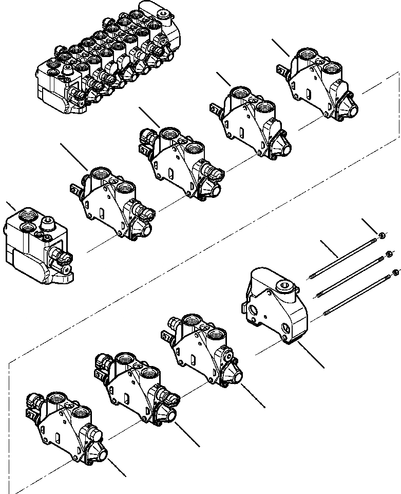 Схема запчастей Komatsu WB150-2N - FIG. H-A 7 SECTION УПРАВЛЯЮЩ. КЛАПАН - ГИДРАВЛ МОЛОТ ГИДРАВЛИКА