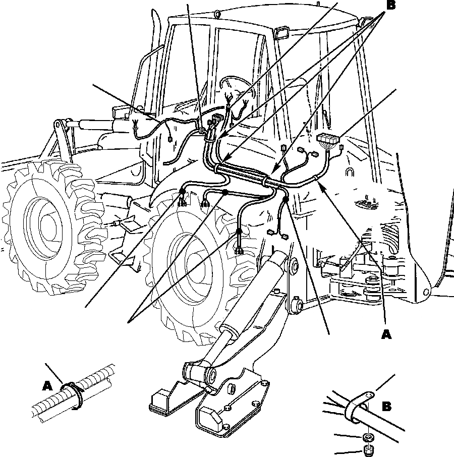 Схема запчастей Komatsu WB150AWS-2N - FIG. E-A ЭЛЕКТРИКА - MACHINE ПРОВОДКА ЭЛЕКТРИКА