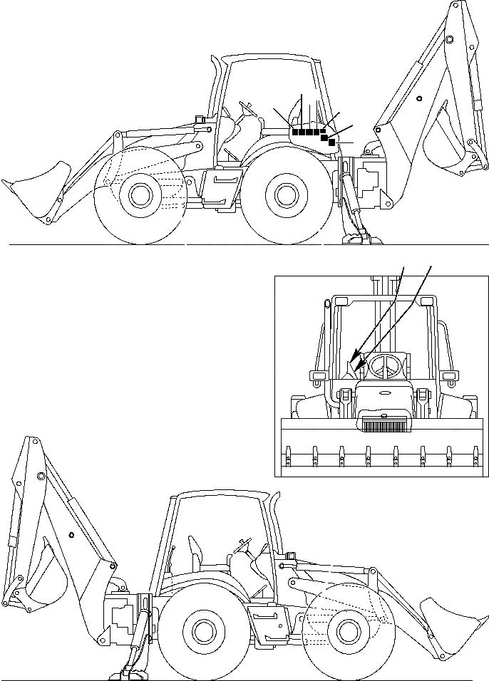 Схема запчастей Komatsu WB150AWS-2N - FIG. U-A ТАБЛИЧКИS - ON НАВЕС МАРКИРОВКА