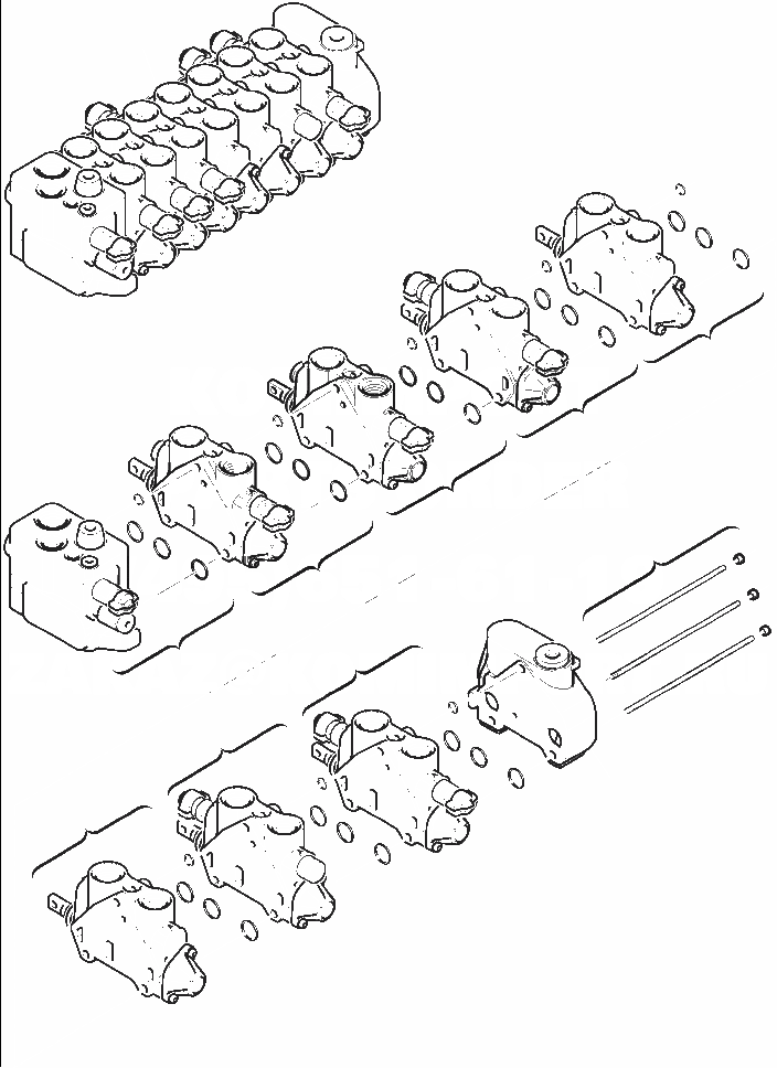 Схема запчастей Komatsu WB150AWS-2N - FIG. H-A УПРАВЛЯЮЩ. КЛАПАН (7-СЕКЦИОНН) - ДЛЯ МОЛОТА ГИДРАВЛИКА