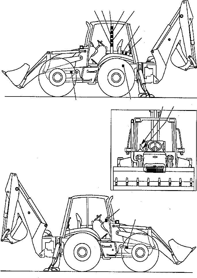 Схема запчастей Komatsu WB150AWS-2N - FIG. U98-A НАКЛЕЙКИ - КАБИНА ТАБЛИЧКИS МАРКИРОВКА