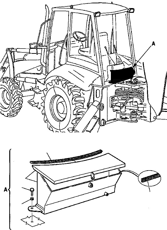 Схема запчастей Komatsu WB150AWS-2N - FIG. W99-A ЯЩИК Д/ИНСТРУМЕНТА РАЗНОЕ