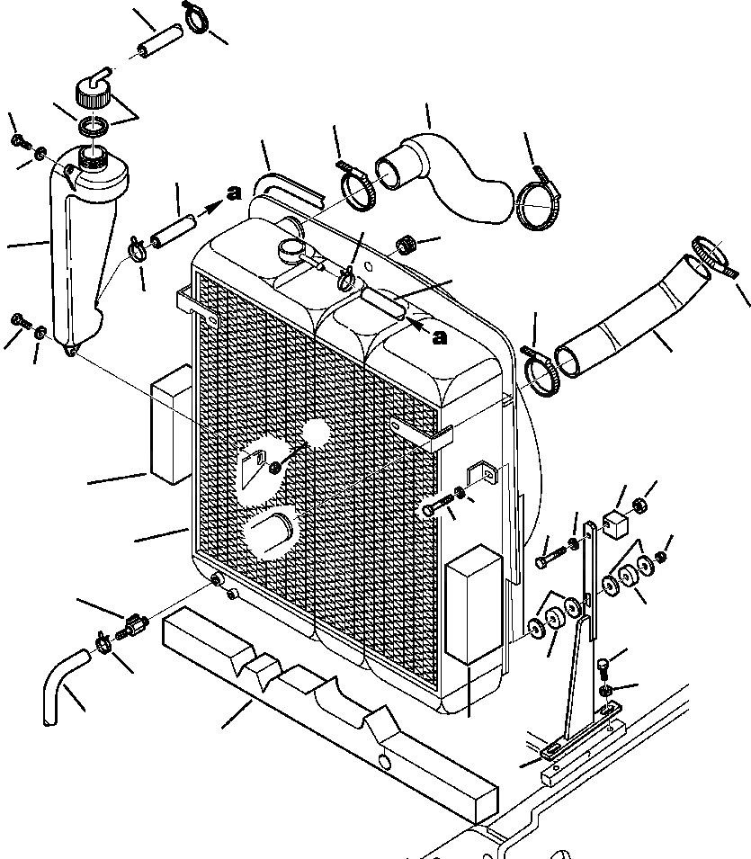 Схема запчастей Komatsu WB156-5 BACKHOE LOADER - C-A КРЕПЛЕНИЕ РАДИАТОРА СИСТЕМА ОХЛАЖДЕНИЯ