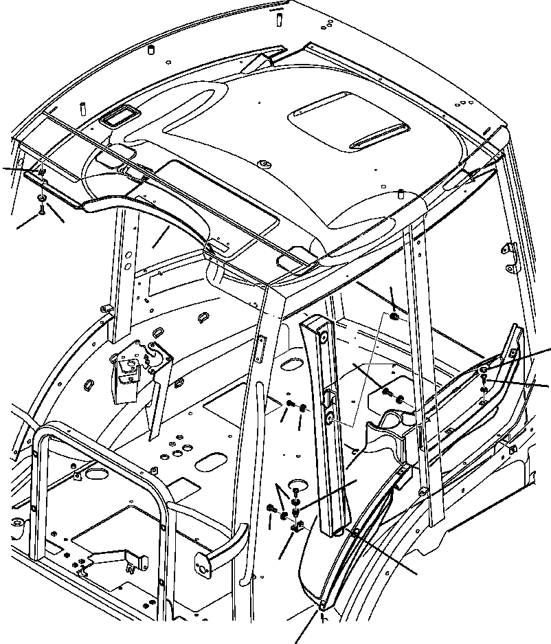 Схема запчастей Komatsu WB156-5 BACKHOE LOADER - K7-A КАБИНА С КОНДИЦ. HEADLINER И ЛЕВ. OPERATOR\XD S ОБСТАНОВКА И СИСТЕМА УПРАВЛЕНИЯ