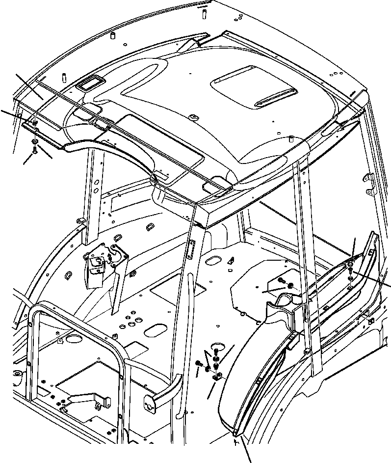 Схема запчастей Komatsu WB156-5 BACKHOE LOADER - K7-A КАБИНА БЕЗ КОНДИЦ. HEADLINER И ЛЕВ. OPERATOR\XD S ОБСТАНОВКА И СИСТЕМА УПРАВЛЕНИЯ