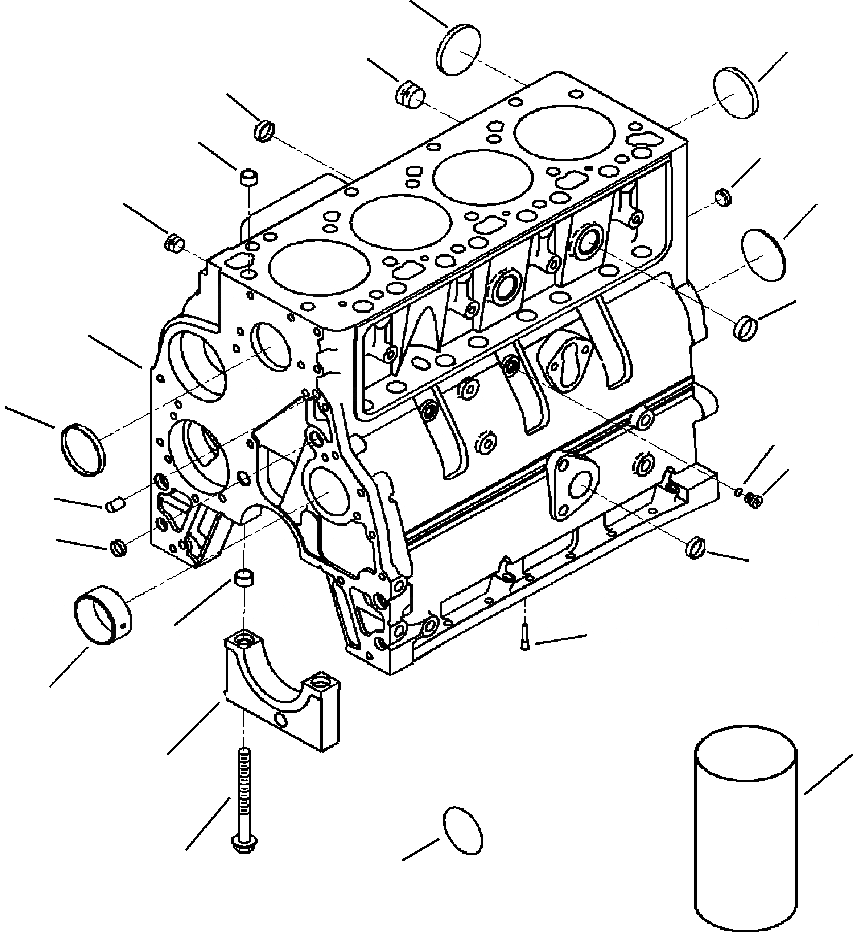 Схема запчастей Komatsu WB156PS-5 - A-AA БЛОК ЦИЛИНДРОВ ДВИГАТЕЛЬ