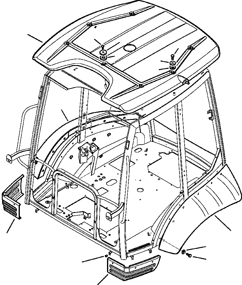 Схема запчастей Komatsu WB156PS-5 - K-A КАБИНА ASSEMBLY КРЫША И КРЫЛОS OPERATORS ОБСТАНОВКА И УПРАВЛ-ЕS