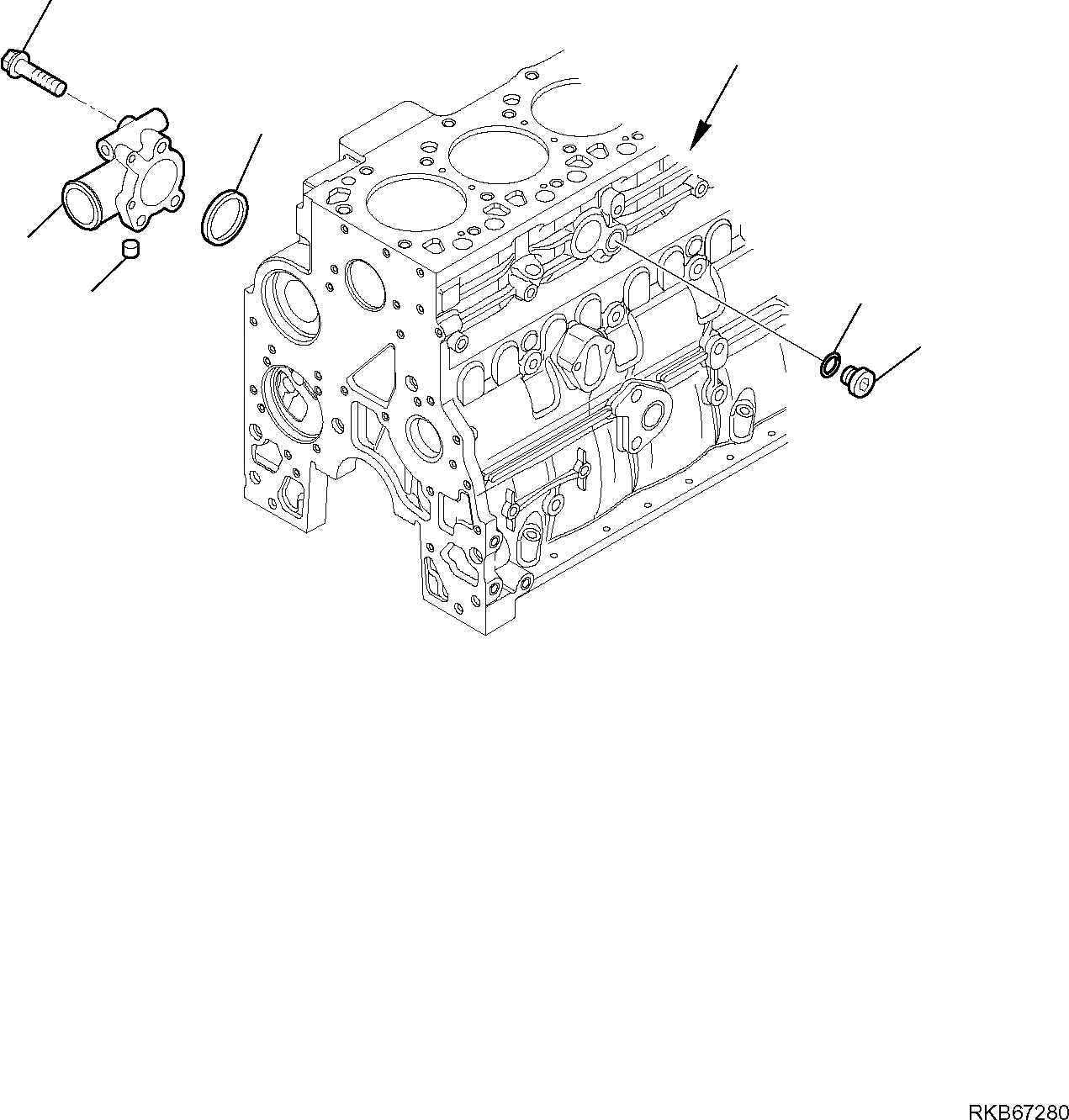 Схема запчастей Komatsu WB93R-5E0 - СИСТЕМА ОХЛАЖДЕНИЯ ДВИГАТЕЛЬ